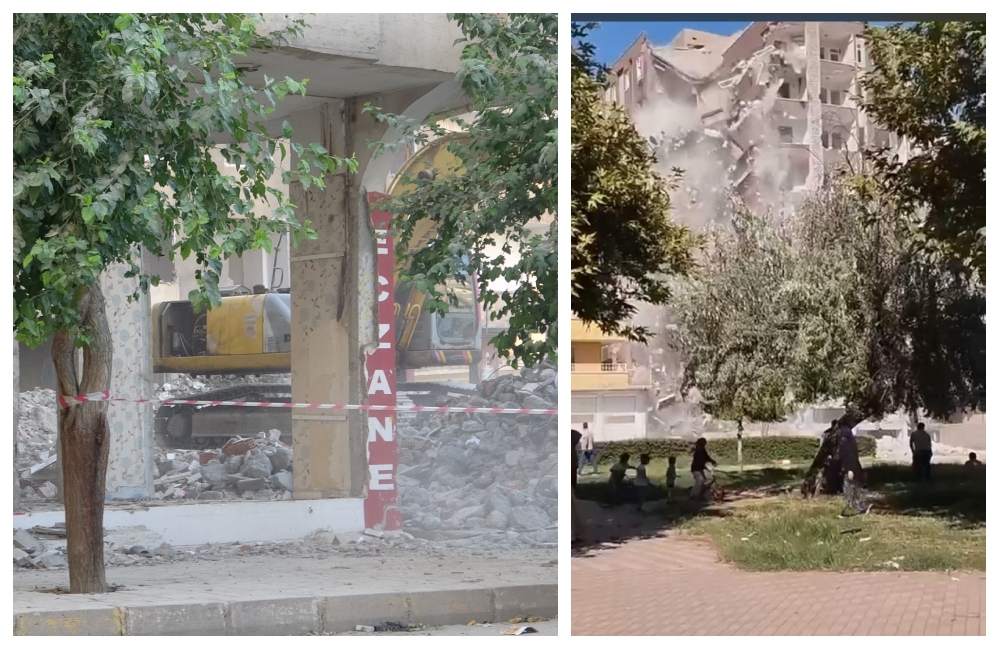 Diyarbakır’da bina yıkım sırasında çöktü!