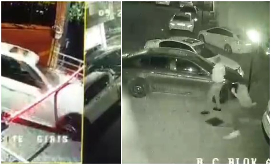Diyarbakır’da şüpheli araç, siteye dalarken güvenlik kamerasına yansıdı