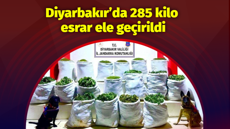 Diyarbakır’da 285 kilo esrar ele geçirildi