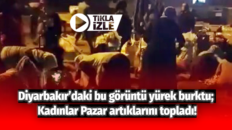 Diyarbakır’daki bu görüntü yürek burktu;  Kadınlar Pazar artıklarını topladı!