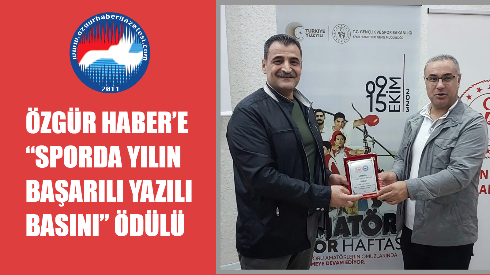 Özgür Haber’e “Sporda Yılın Başarılı Yazılı Basını” Ödülü