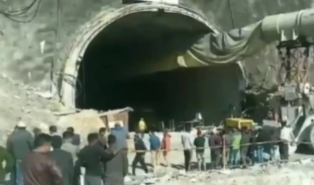 Bir tünelin inşası sırasında