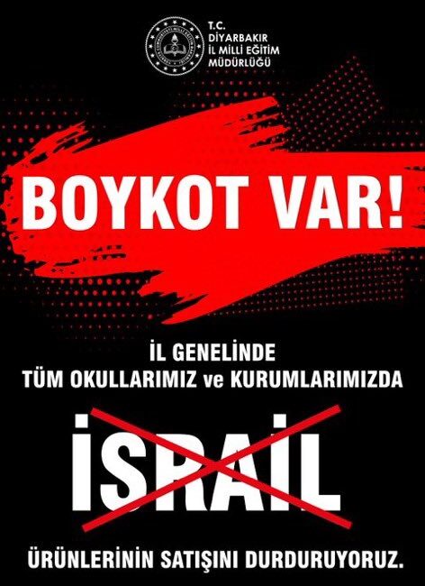 Diyarbakır Milli Eğitim’den İsrail ürünlerine boykot kararı: Kantinlerde İsrail ürünleri satılmayacak!