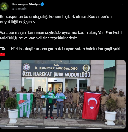Vanspor- Bursaspor maçıyla ilgili flaş gelişme: Taraftarlara "vatan haini" benzetmesi!