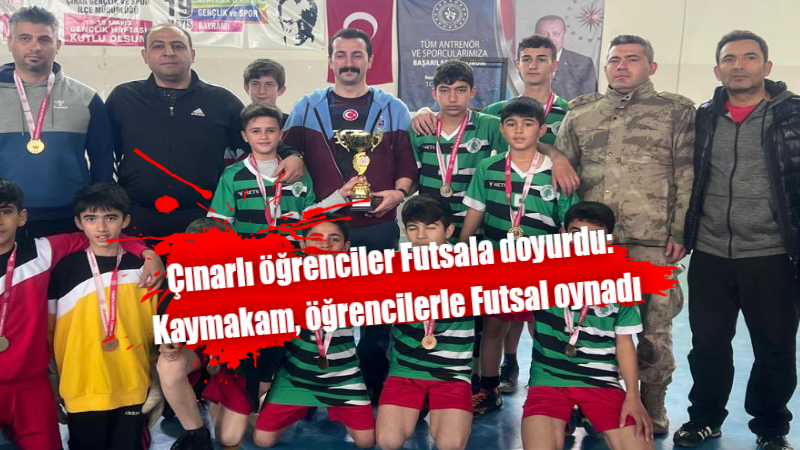 Çınarlı öğrenciler Futsala doyurdu: Kaymakam, öğrencilerle Futsal oynadı