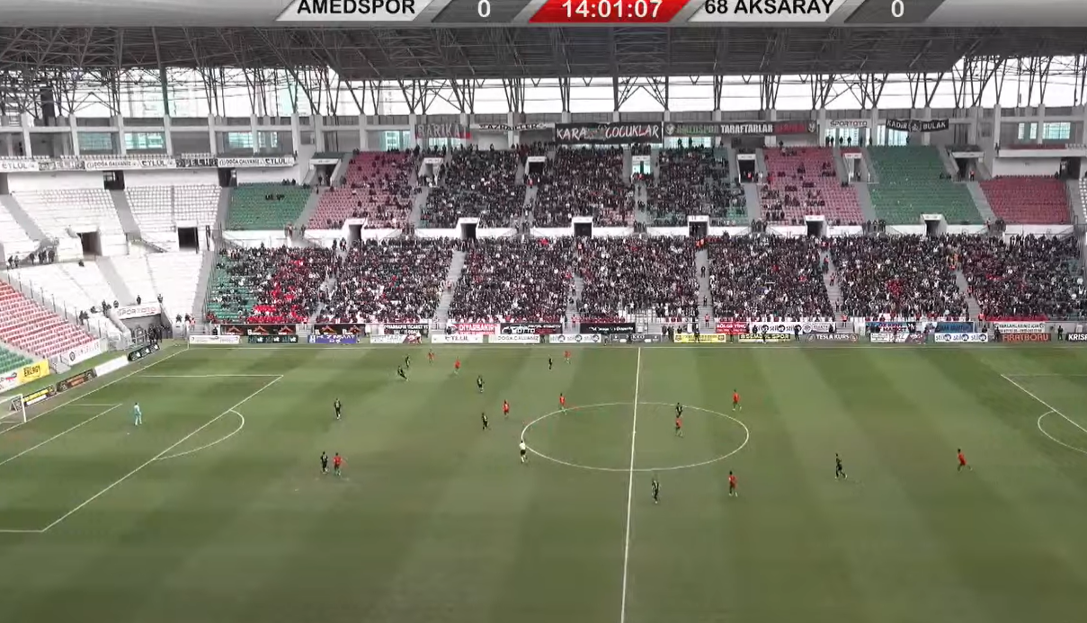 Amedspor Aksarayspor maçında  ilk yarıdan gol sesi çıkmadı  