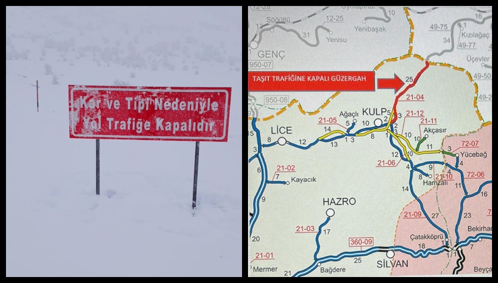 Kar ve tipi nedeniyle Muş-Kulp-Diyarbakır yolu ulaşıma kapatıldı