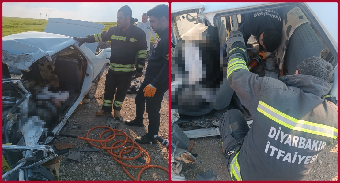 Diyarbakır’da feci kaza: 2 ölü, 1 ağır yaralı