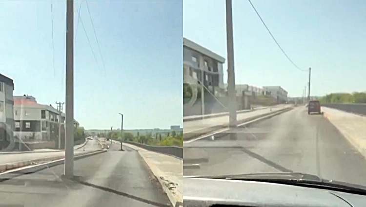Diyarbakır’da ilginç görüntü: Yol ortasında direkler!
