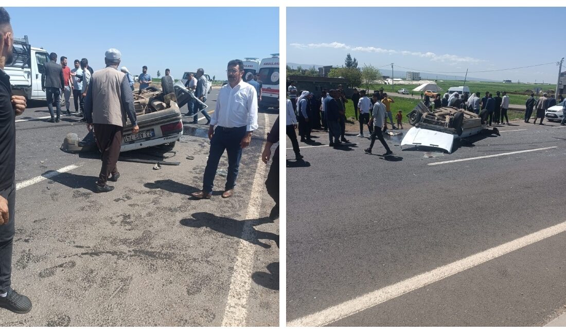 Diyarbakır’da iki otomobilin çarpışması sonucu 6 kişi yaralandı