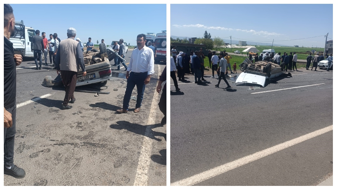 Diyarbakır’da iki otomobilin çarpışması sonucu 6 kişi yaralandı