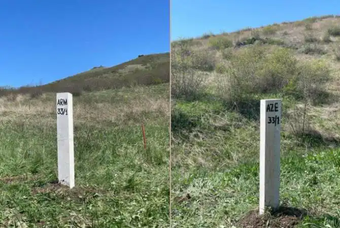 Azerbaycan-Ermenistan arasına sınır taşları konuldu