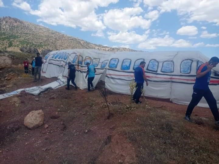 Diyarbakır’da uçak kazası tatbikatı gerçeği aratmadı