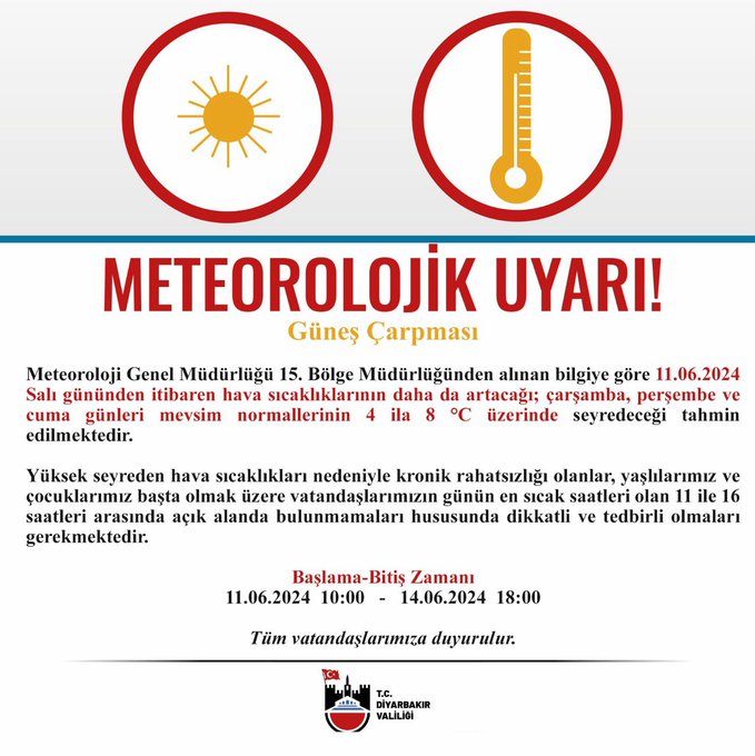 Diyarbakır'da hem Meteoroloji hem de Valilik uyardı: Dışarı çıkmayın!