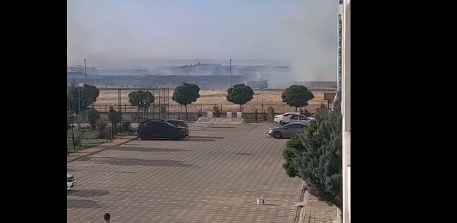 Diyarbakır’da hastane çevresinde anız yangını!